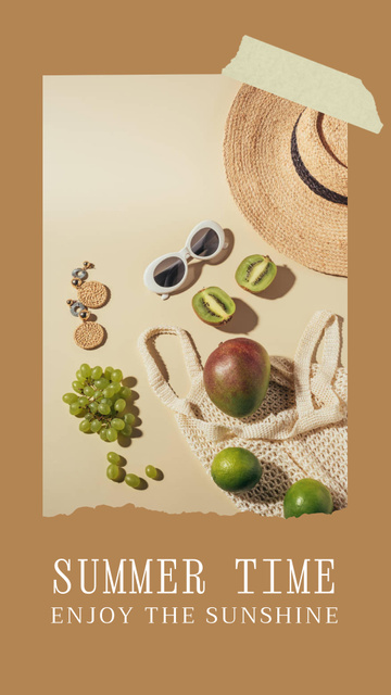 Summer Inspiration with Ripe Fruits Instagram Story Design Template
