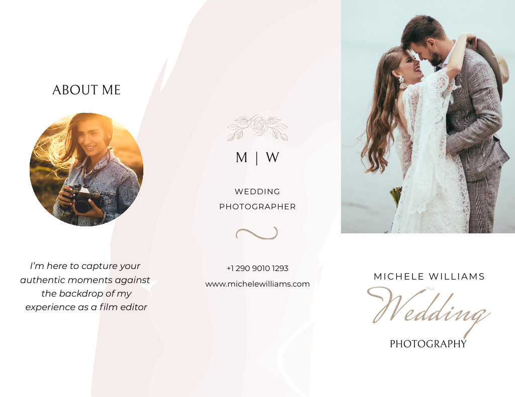 Wedding Photographer Services Brochure 8.5x11in Modelo de Design