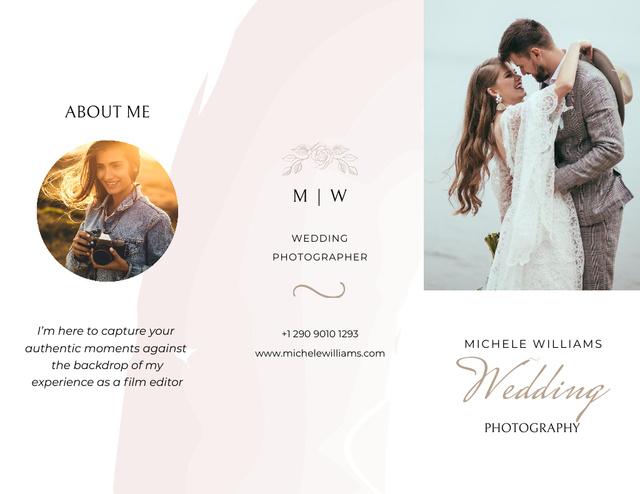 Designvorlage Wedding Photographer Services für Brochure 8.5x11in