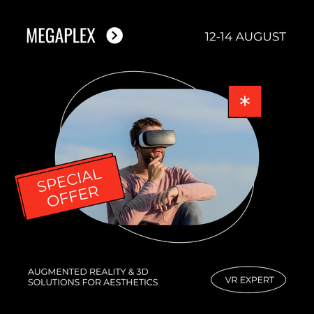Modèle de visuel Casque inégalé pour l'offre de réalité virtuelle d'un expert - Instagram AD
