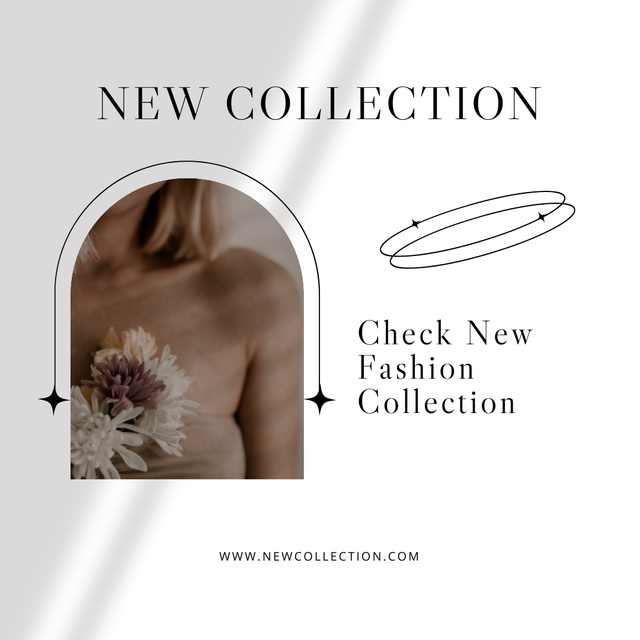 Modèle de visuel Lady with Flowers for New Clothing Collection Anouncement  - Instagram