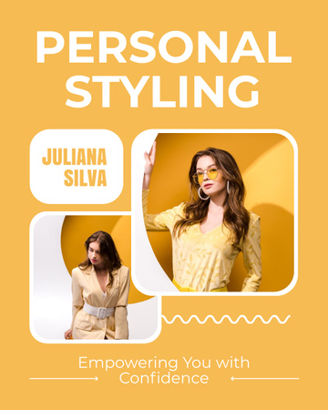 Platilla de diseño Personal Styling Offer on Yellow Instagram Post Vertical