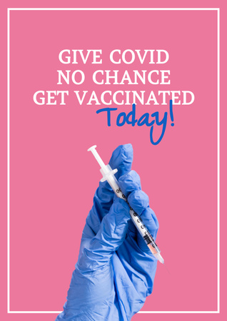 Ontwerpsjabloon van Poster van Vaccination Motivation with Syringe in Hand