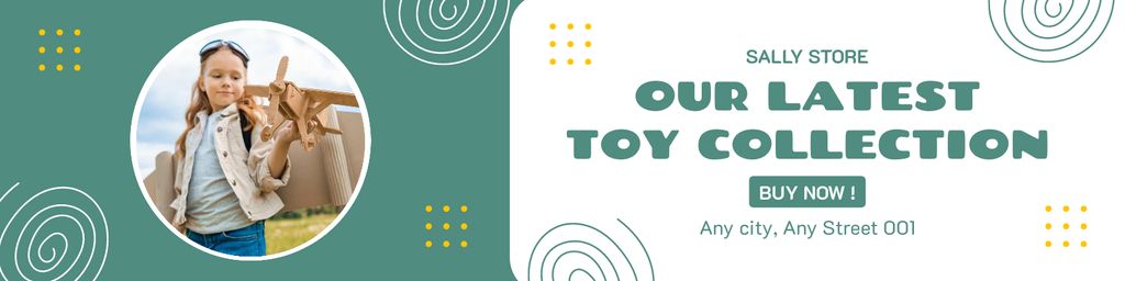 Plantilla de diseño de Promo Latest Toys Collections Twitter 