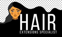 Hair Specialist Offer with Illustration of Woman with Long Black Hair