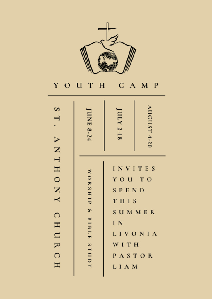 Modèle de visuel Youth Religion Camp Promotion - Flyer A4
