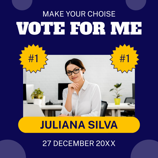 Ontwerpsjabloon van Instagram AD van Make Right Choice by Voting for Young Woman