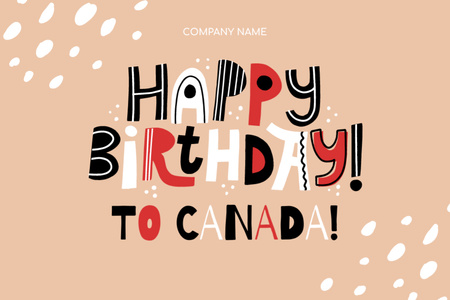 Happy Canada Day Greeting Postcard 4x6in Design Template