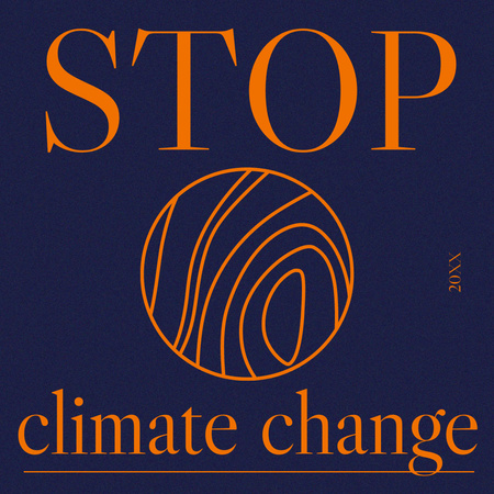 Ontwerpsjabloon van Instagram van Advertentie voor bewustzijn van klimaatverandering op blauw