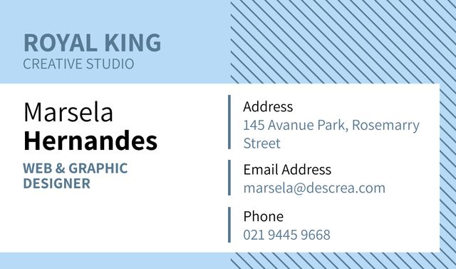 Modèle de visuel Web & Graphic Designer Contacts - Business card