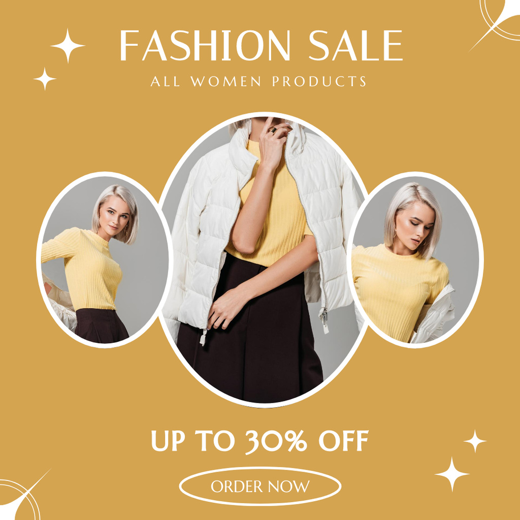 Designvorlage Fashion Collection Sale with Blonde Woman für Instagram