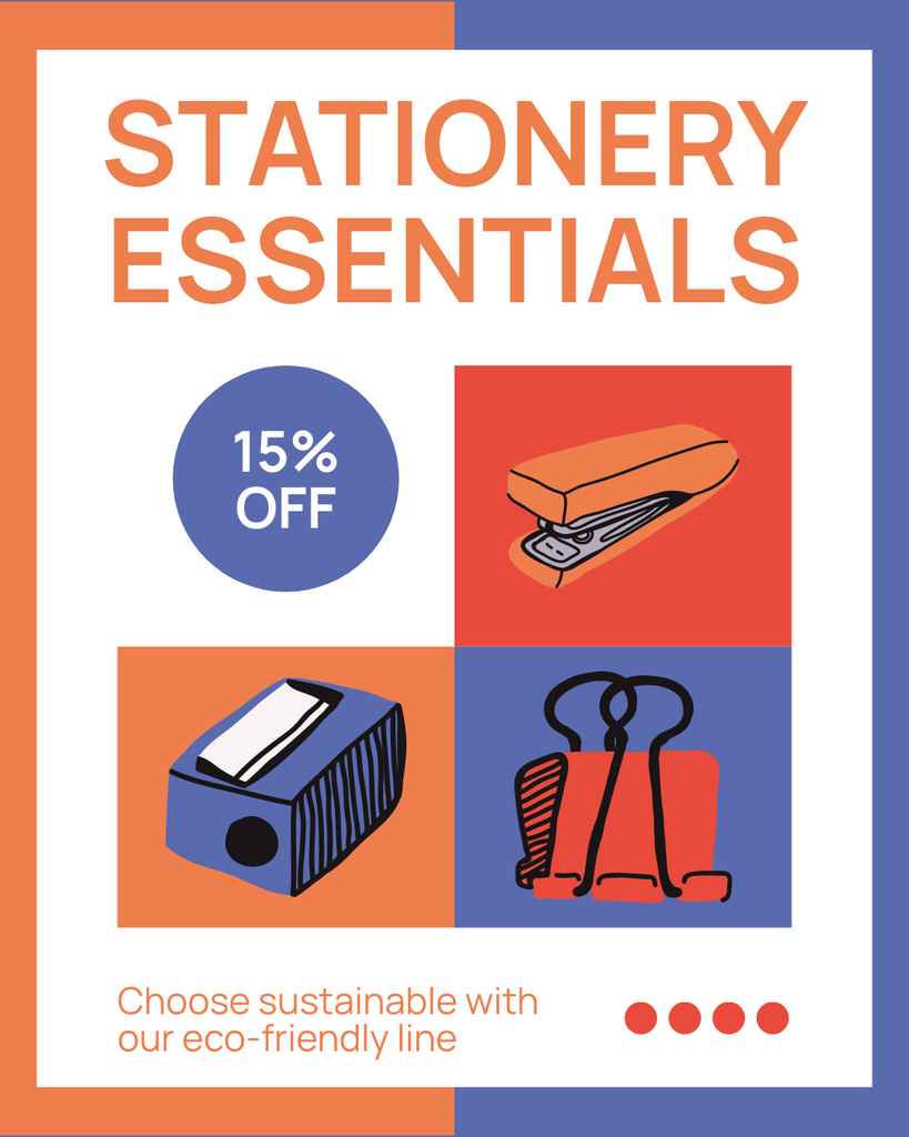 Stationery Shop Promotions On Eco-Products Instagram Post Vertical tervezősablon