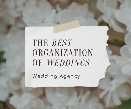Designvorlage Wedding Agency Announcement für Medium Rectangle