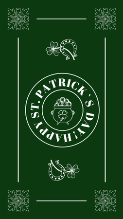 Patrick's Day Greeting With Luck Symbols Instagram Video Story Design Template