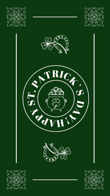 Patrick's Day Greeting With Luck Symbols Instagram Video Story Modelo de Design