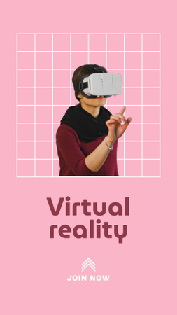 Anúncio da Exposição Virtual com Estátua Rosa Instagram Video Story Modelo de Design