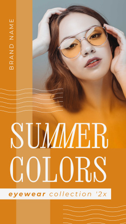 Eyewear Collection Ad on Orange Instagram Story Design Template