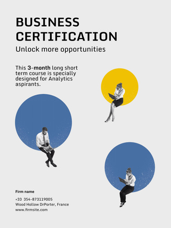 Plantilla de diseño de Business Certification Course Ad Poster US 