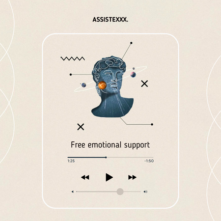 Érzelmi támogató program hirdetése Instagram tervezősablon