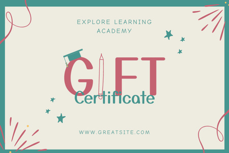 Plantilla de diseño de Oferta Especial de Aprendizaje en Academia Gift Certificate 