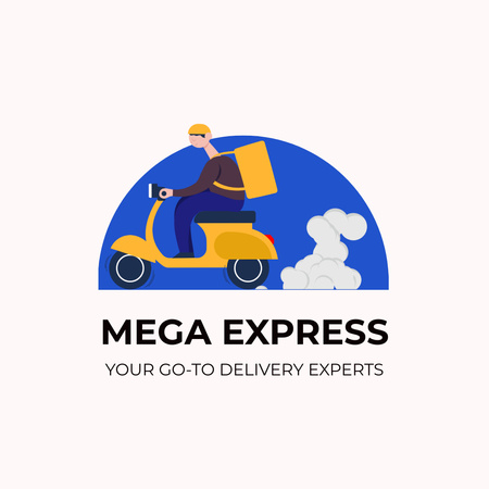 Mega Express Delivery Animated Logo Πρότυπο σχεδίασης