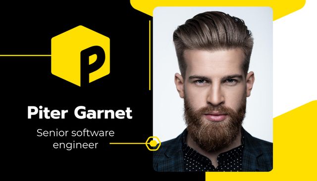 Template di design Senior Software Engineer Contacts Business Card US