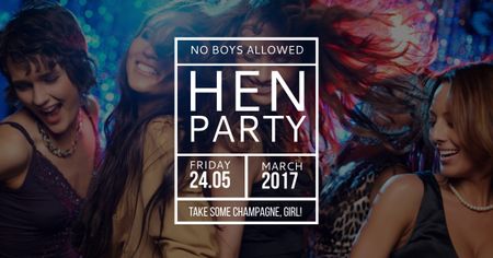 Ontwerpsjabloon van Facebook AD van Hen party Girls in Nightclub