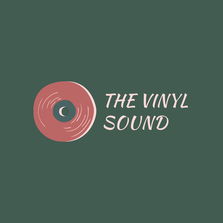 Template di design Creative Music Shop Ad with Vintage Vinyl Logo 1080x1080px