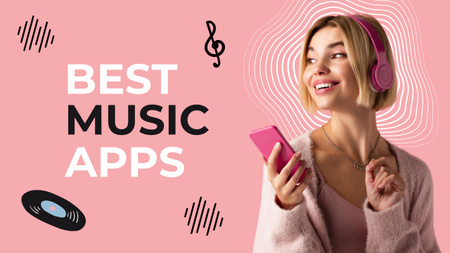 Designvorlage Beste Musik-Apps für Youtube Thumbnail