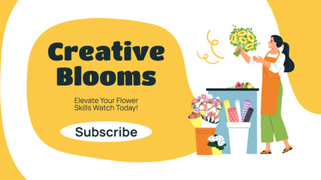 Profesyonel Çiçekçi El Sanatları Buketleri Sunuyor Youtube Thumbnail Tasarım Şablonu