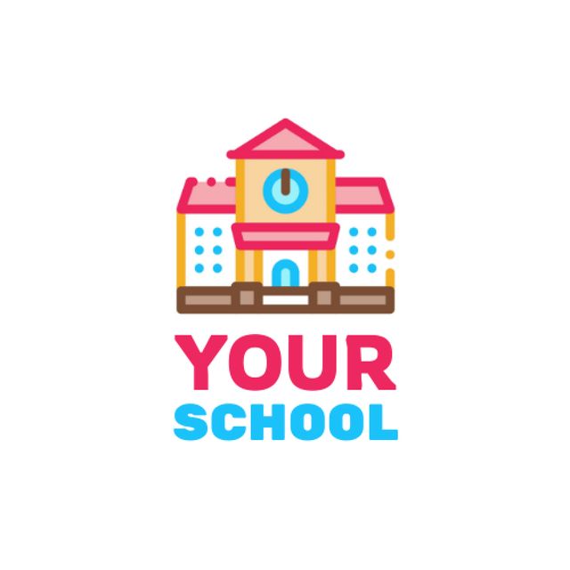 School Apply Announcement with School Image Animated Logo Tasarım Şablonu