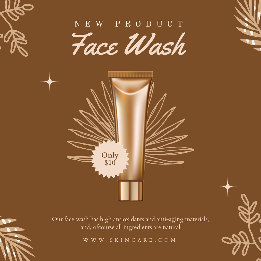 New Product for Beauty with Face Wash Instagram Πρότυπο σχεδίασης