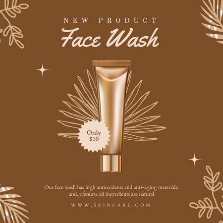 Designvorlage Neues Produkt für die Schönheit mit Face Wash für Instagram