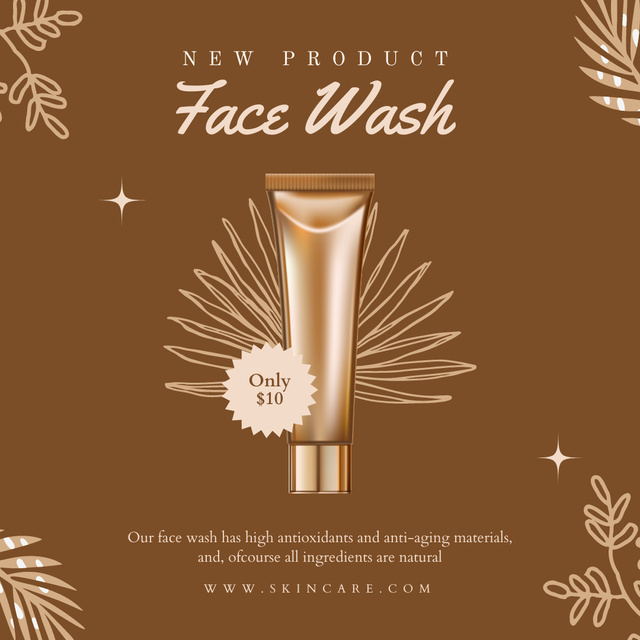 Ontwerpsjabloon van Instagram van New Product for Beauty with Face Wash