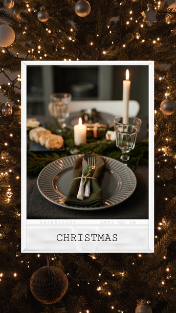 Christmas Greeting with Festive Champagne Instagram Video Story Design Template