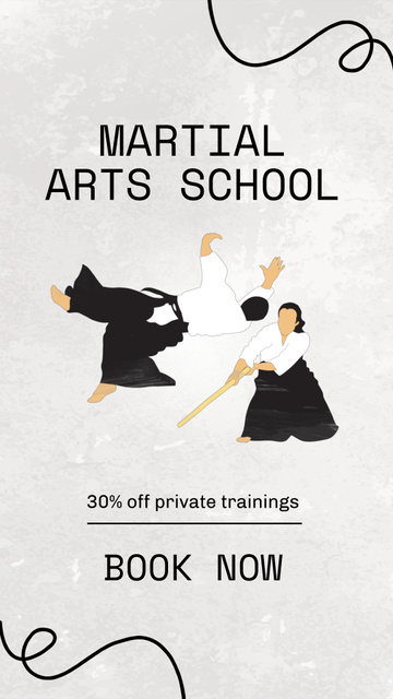 Plantilla de diseño de Promotional Discounts On Private Martial Art Trainings Instagram Video Story 