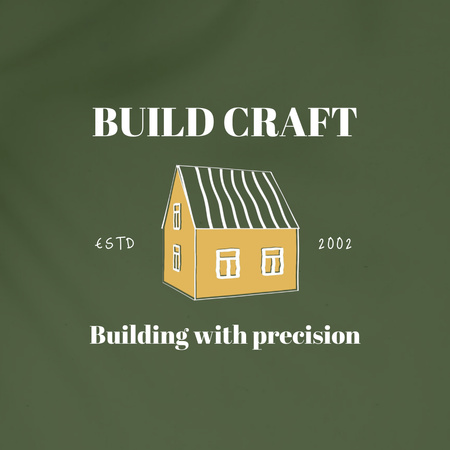 Template di design Promozione del servizio di appaltatore edile incentrata sulla qualità con slogan Animated Logo