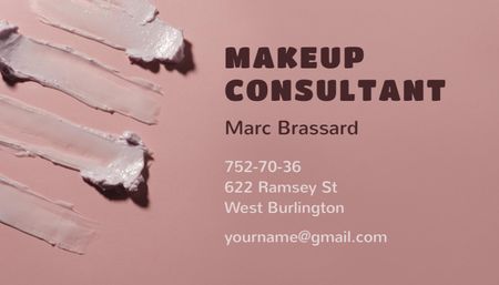 Makeup Consultant Services Offer with Cream Smudges Business Card US Design Template