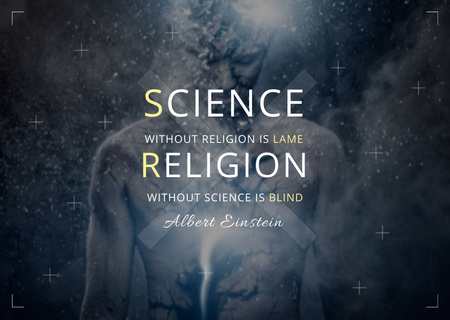 Quote about Religion and Science with Starry Sky Card Design Template