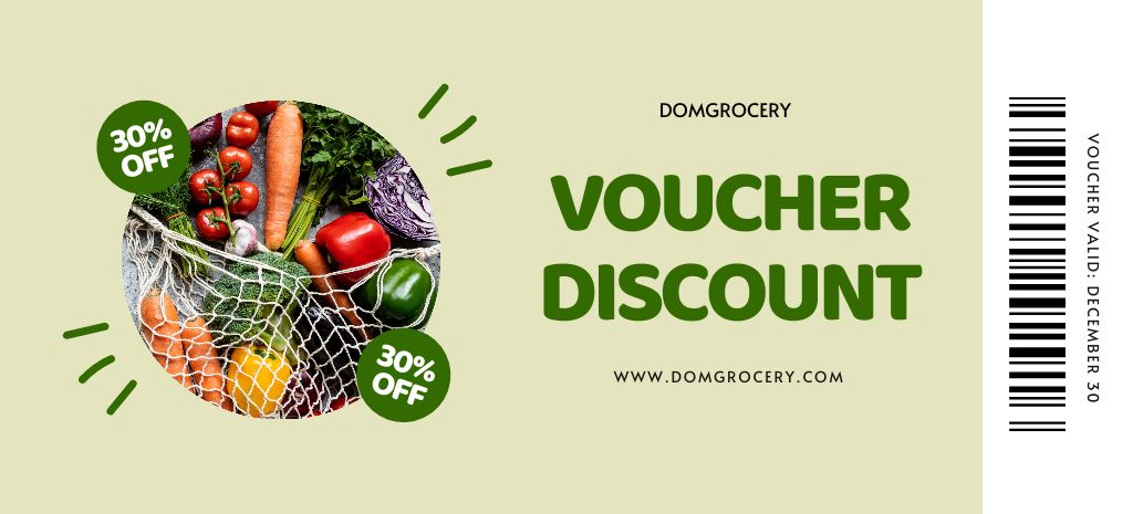 DIscount For Fresh Veggies In Net Bag Coupon 3.75x8.25in – шаблон для дизайну