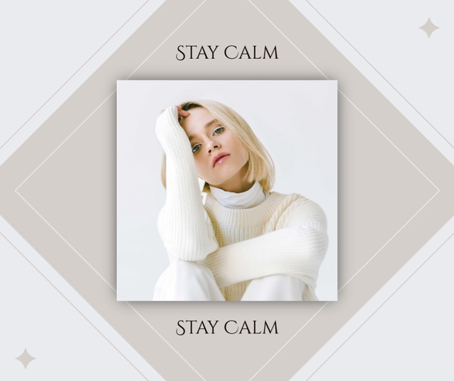 Stay calm mental health and wellness Facebook Design Template