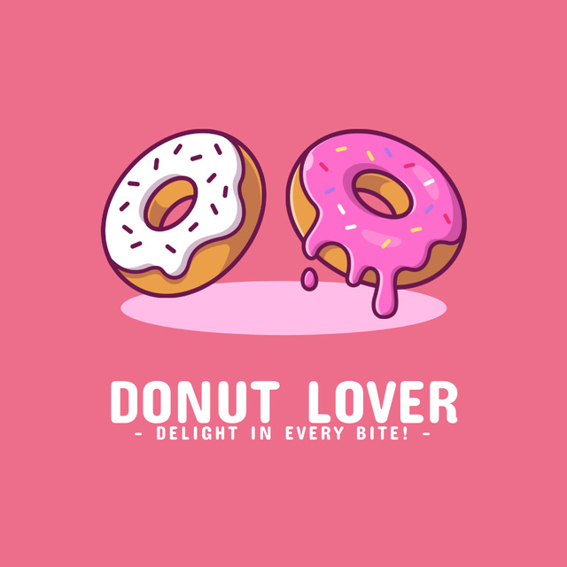 Most Delicious Sweets for Donut Lovers Animated Logo Šablona návrhu