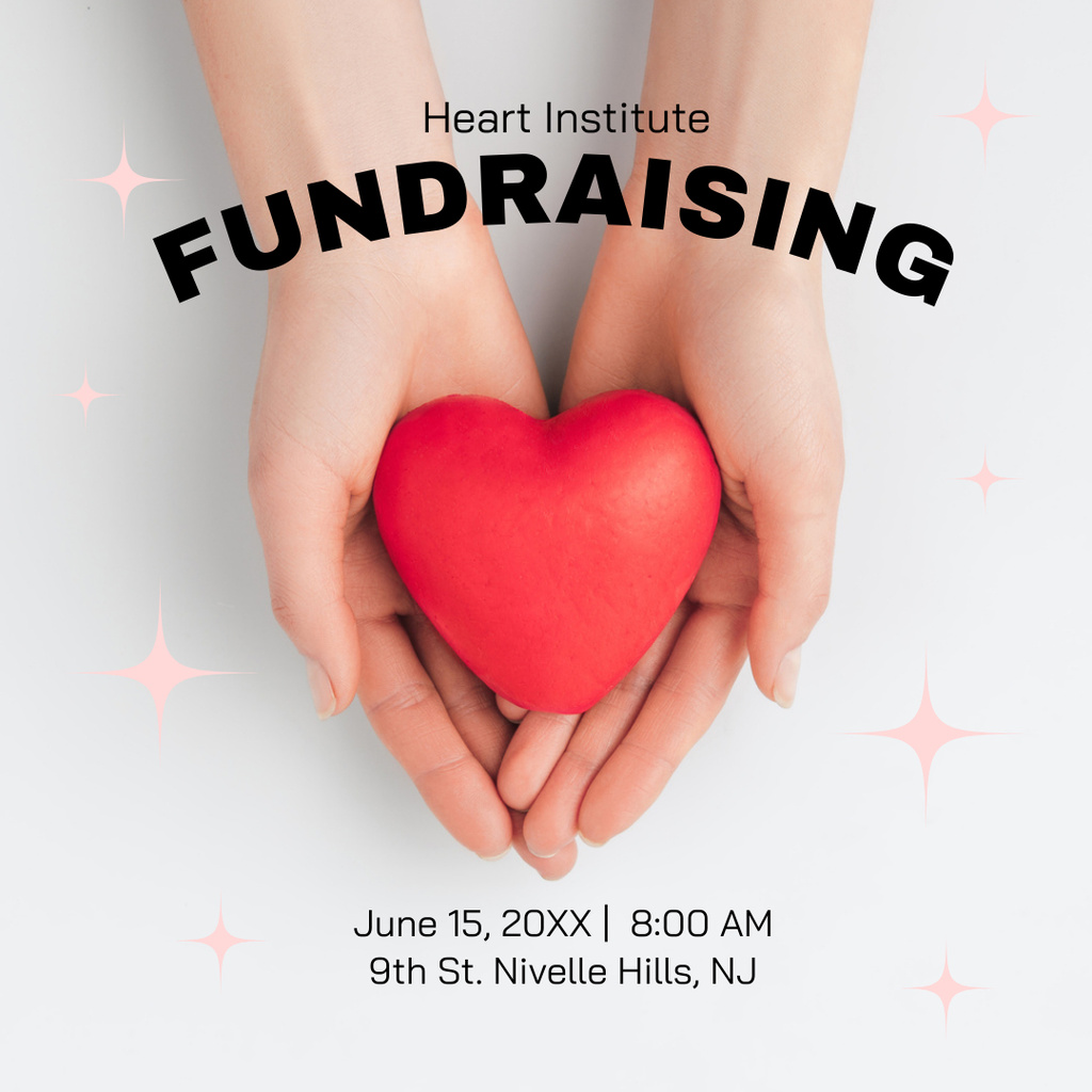 Fundraising Event for Heart Institute Instagram Πρότυπο σχεδίασης