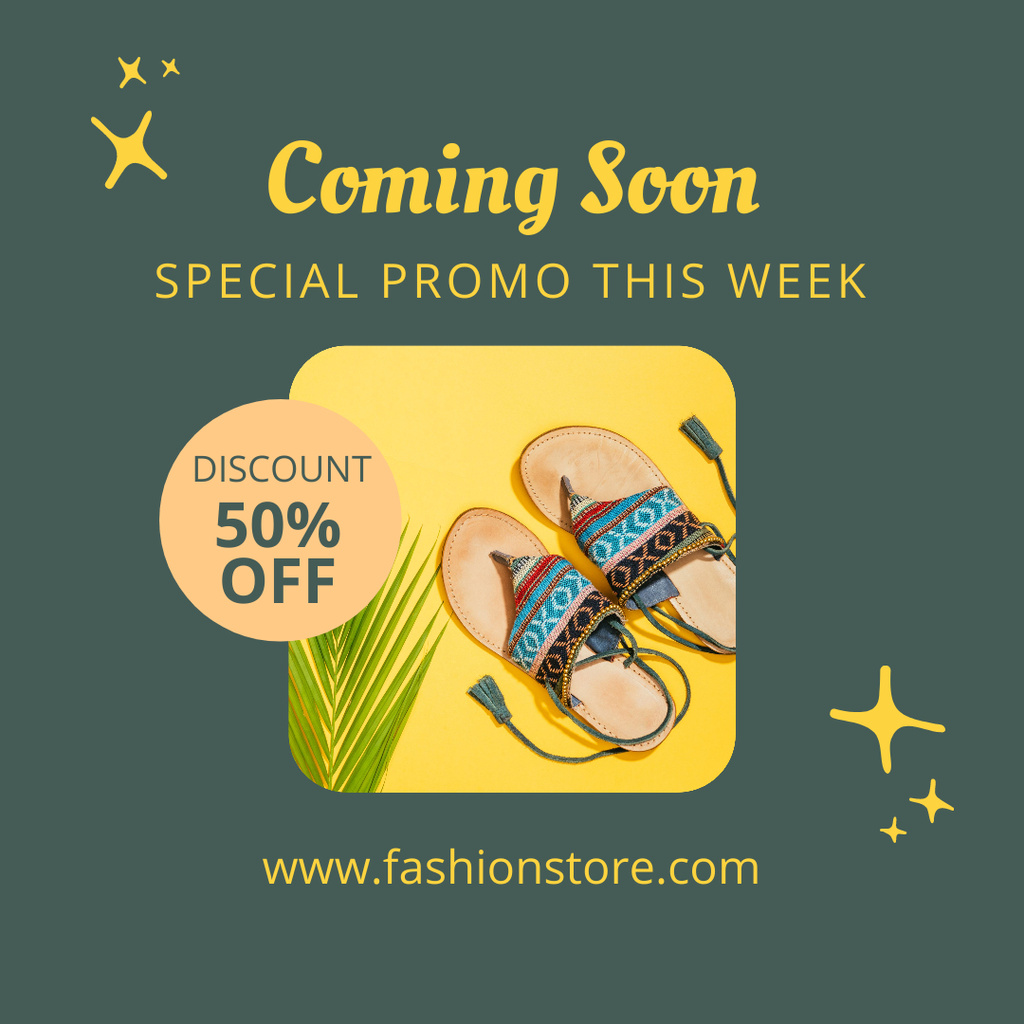 Special Promotion of Summer Shoes Instagram Design Template