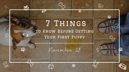Plantilla de diseño de consejos para el dueño del perro con lindo cachorro FB event cover 