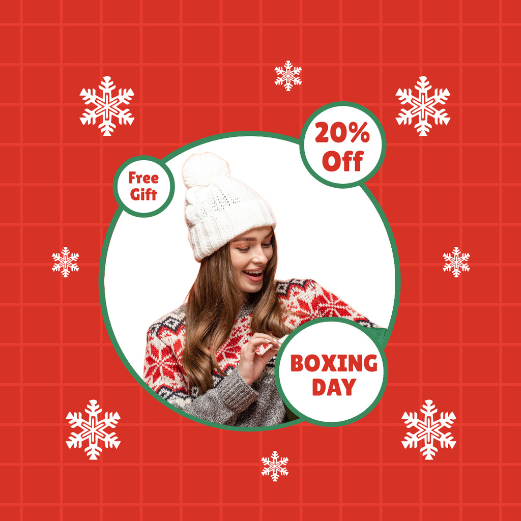 Presents Boxing Day on Winter Holidays Instagram Design Template