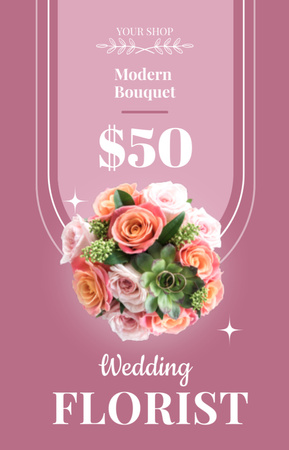 Plantilla de diseño de Oferta de floristería para bodas con hermoso ramo de novia IGTV Cover 