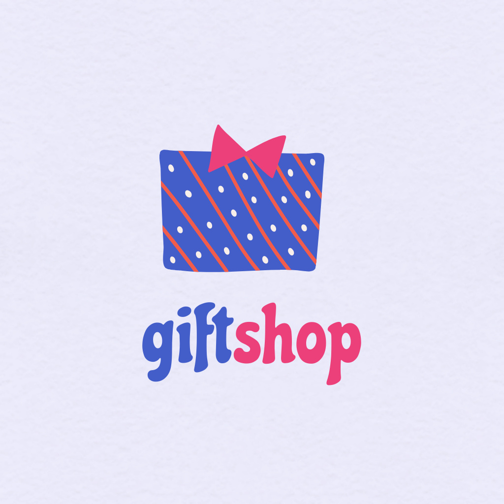 Cute Gift Shop Ad Logo Design Template
