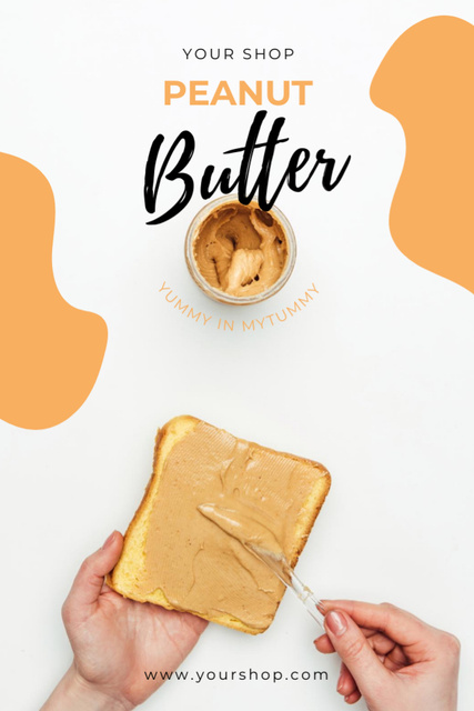 Delicious Peanut Butter Postcard 4x6in Vertical Design Template