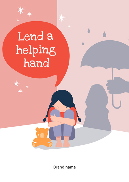 Motivation of Lending Helping Hand Postcard A6 Vertical Tasarım Şablonu